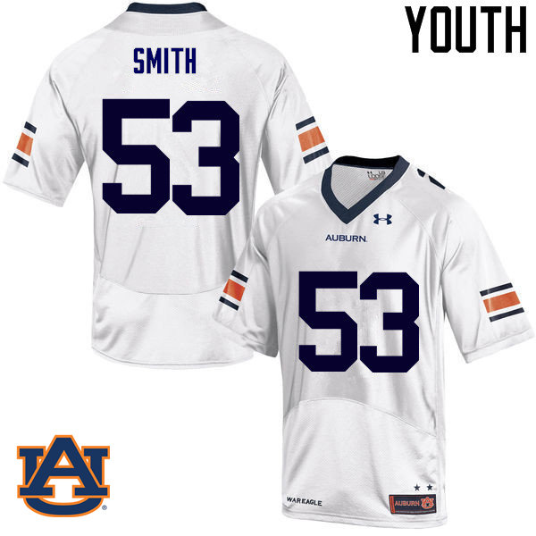 Youth Auburn Tigers #53 Clarke Smith College Football Jerseys Sale-White